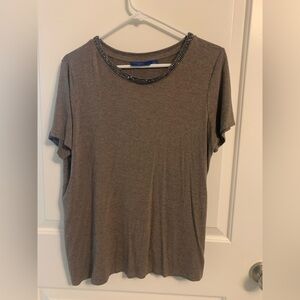 Women’s Apt 9 Brown studded short sleeved shirt in size Large, P2P 22